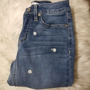 Flower Embroidered Jeans